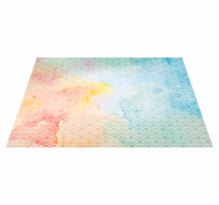 Pastel golfmotief vinyl tapijt geometrisch - TenStickers