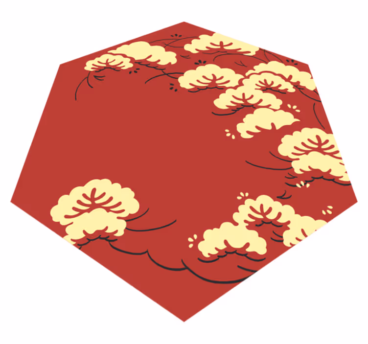 Wolken bloemenpatroon vinyl tapijt bloemen en planten - TenStickers