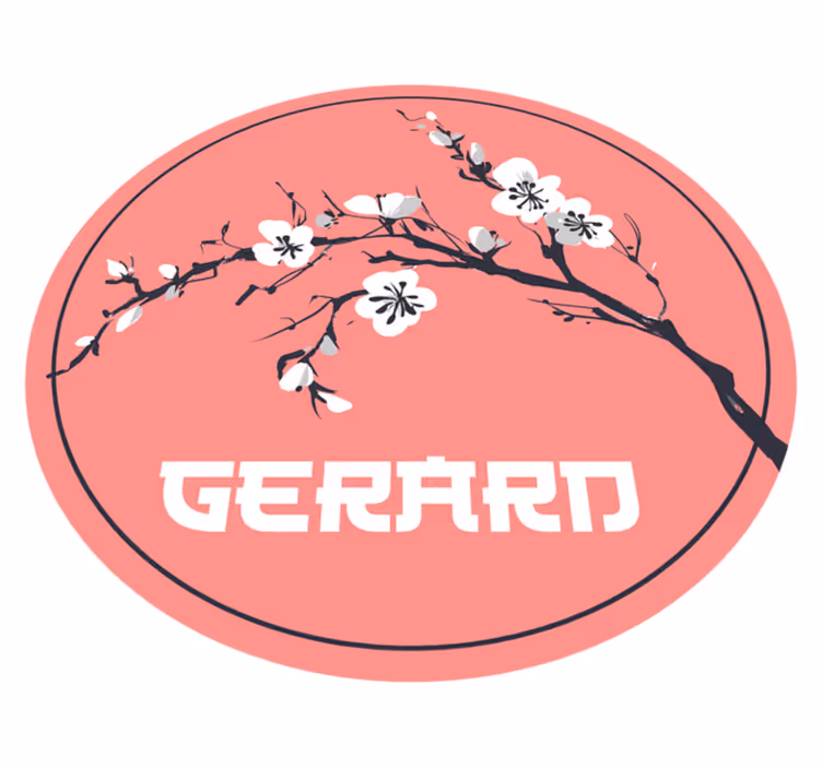 Kersenbloesem gratie vinyl tapijt met naam - TenStickers