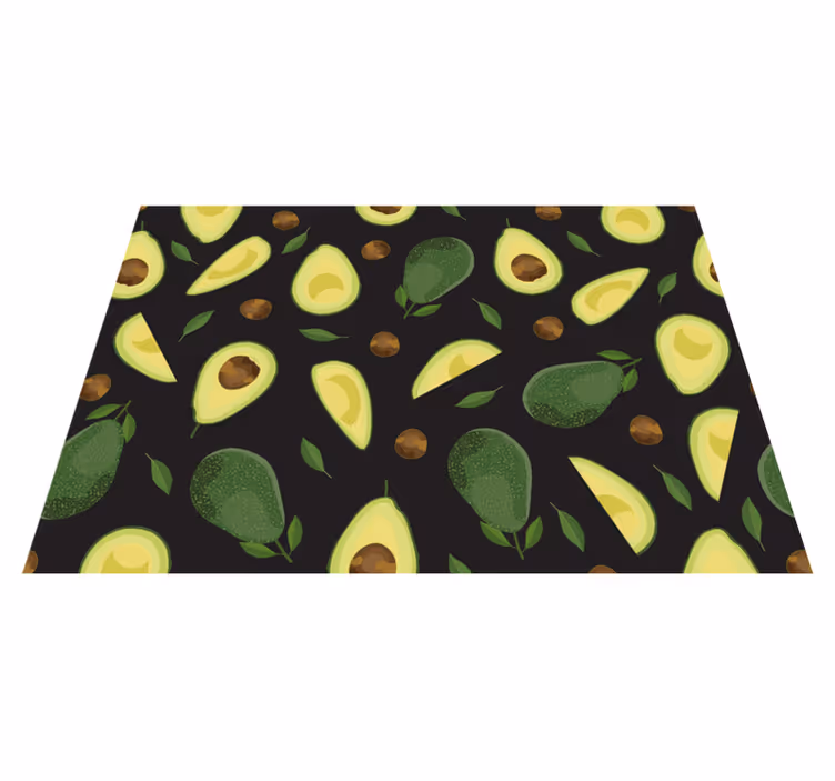 Avocado-motief vinyl tapijt keuken - TenStickers