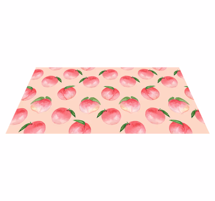 Perzikbloesempatroon vinyl tapijt keuken - TenStickers