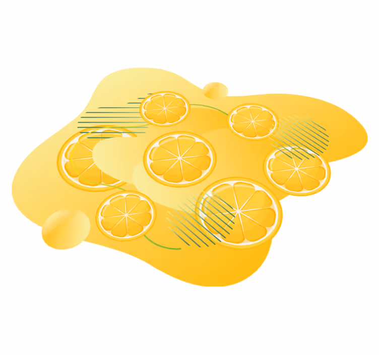 Levendig citruspatroon vinyl tapijt keuken - TenStickers