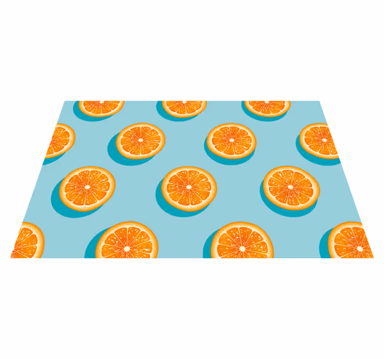 Citrusschijfmotief vinyl tapijt keuken - TenStickers
