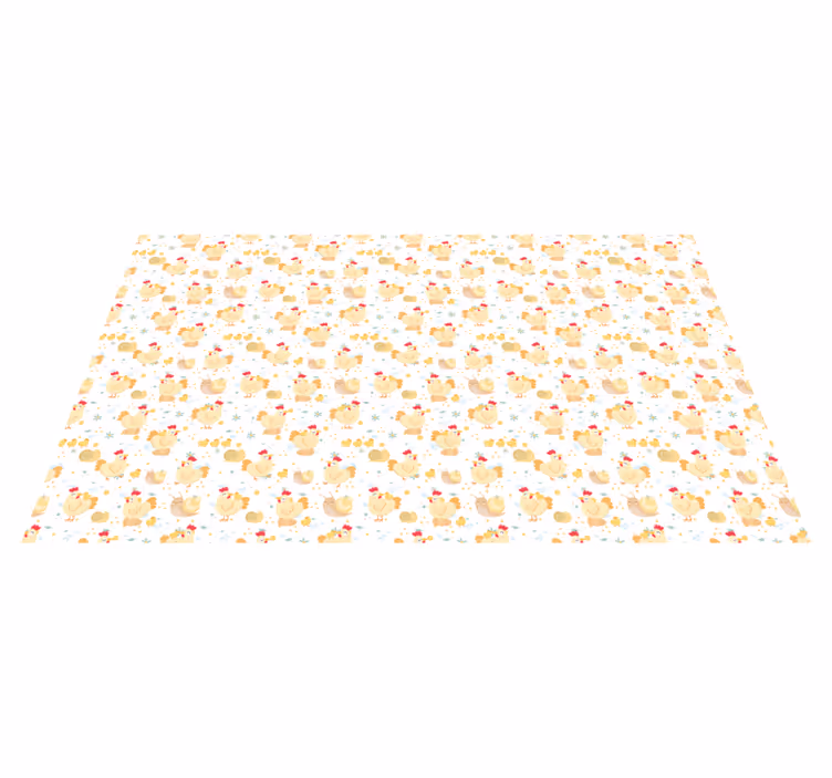 Schattig kuikenmotief vinyl tapijt kind - TenStickers