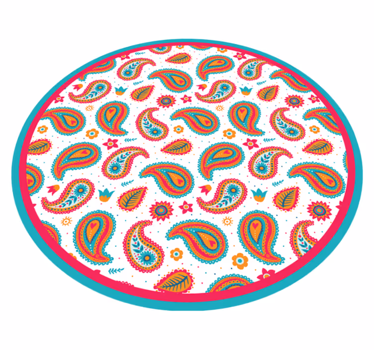 Levendig paisley-motief vinyl tapijt etnisch - TenStickers