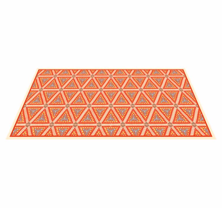 Levendig driehoekig element vinyl tapijt etnisch - TenStickers
