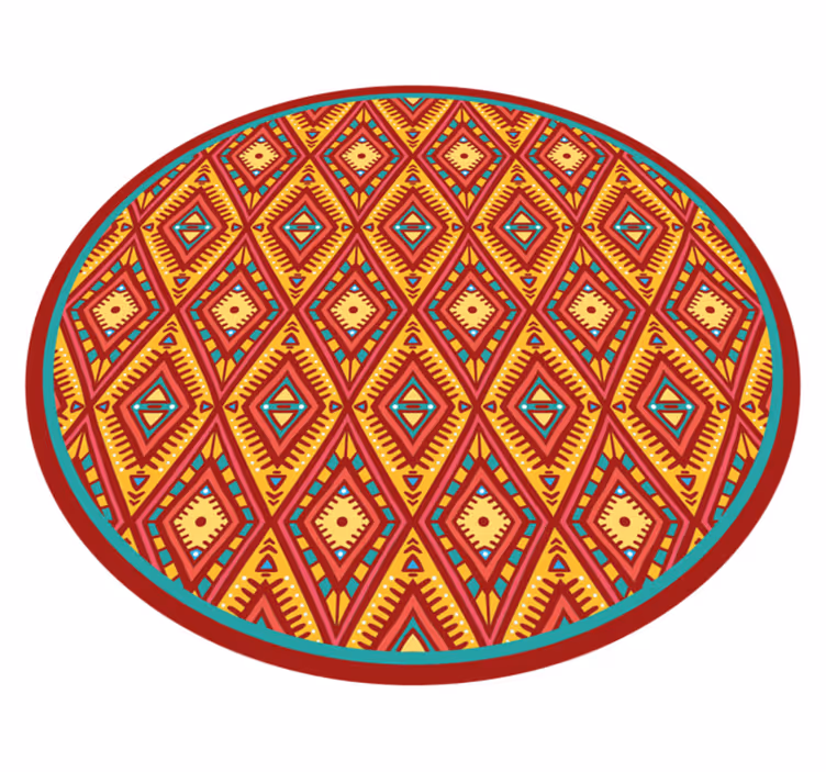 Geometrisch stamelement vinyl tapijt etnisch - TenStickers