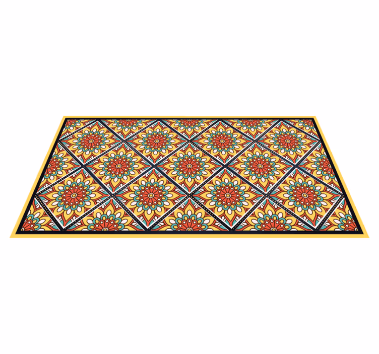 Kleurrijke geometrische motieven vinyl tapijt tegels - TenStickers