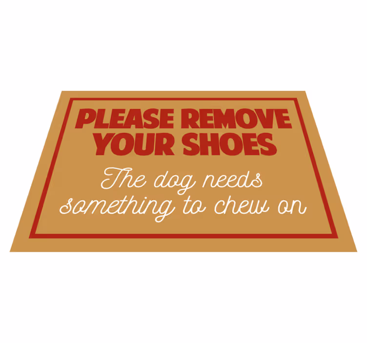 Doe je schoenen uit Vinyl tapijt ontvangsthal - TenStickers