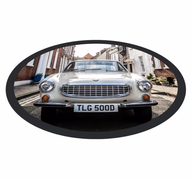 Voorkant van een klassieke auto vinyl tapijt antiek - TenStickers