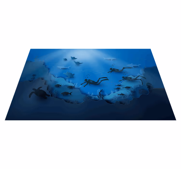 Onderwaterverkenning vinyl tapijt natuur - TenStickers