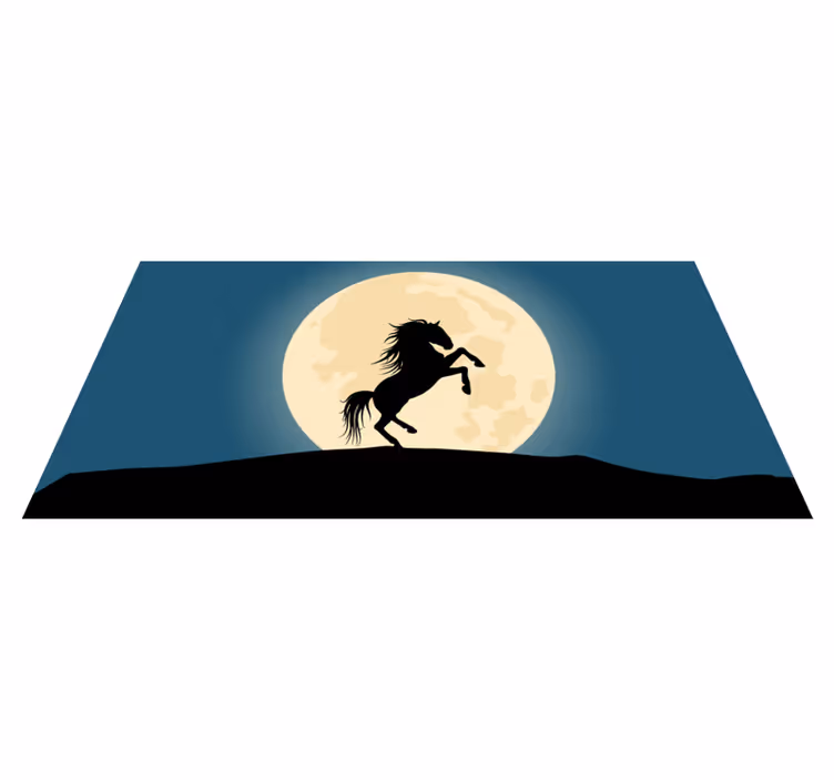 Majestueus paardensilhouet vinyl tapijt meer kinderen - TenStickers