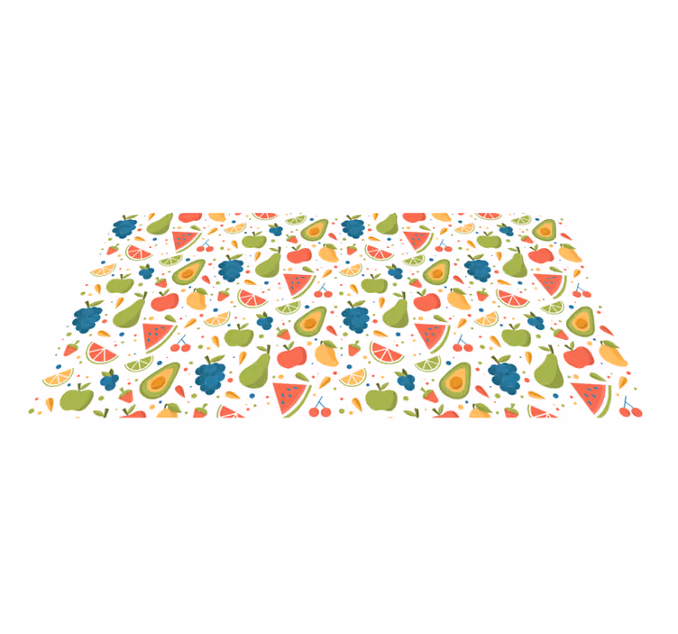 Kleurrijke fruitpatronen vinyl tapijt keuken - TenStickers