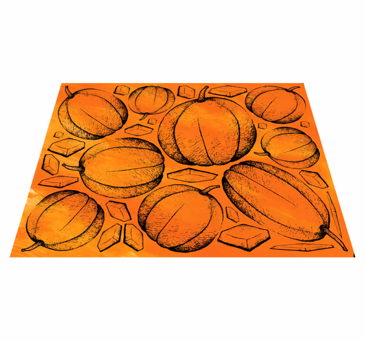 Pompoenoogst vinyl tapijt Halloween - TenStickers