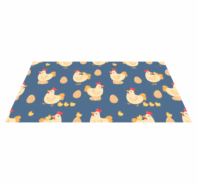 Charmant kippenpatroon dieren vinyl tapijt - TenStickers