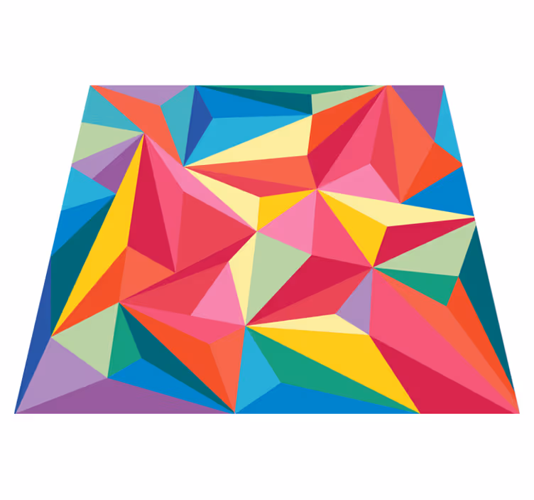 Levendige kleurrijke elementen vinyl tapijt geometrisch - TenStickers