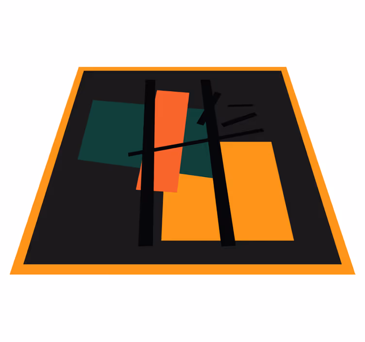 Abstracte kleursegmenten vinyl tapijt modern - TenStickers