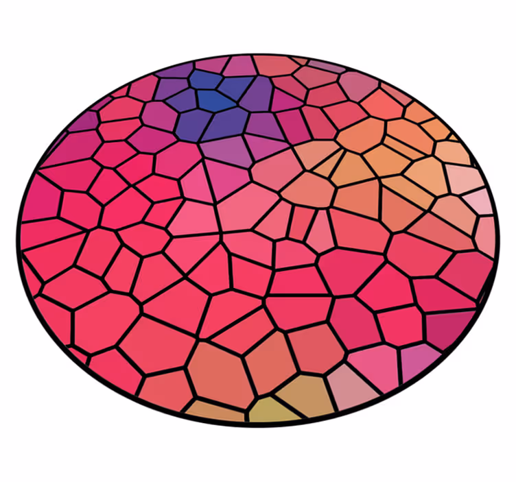Levendige mozaïekcompositie vinyl tapijt rond - TenStickers