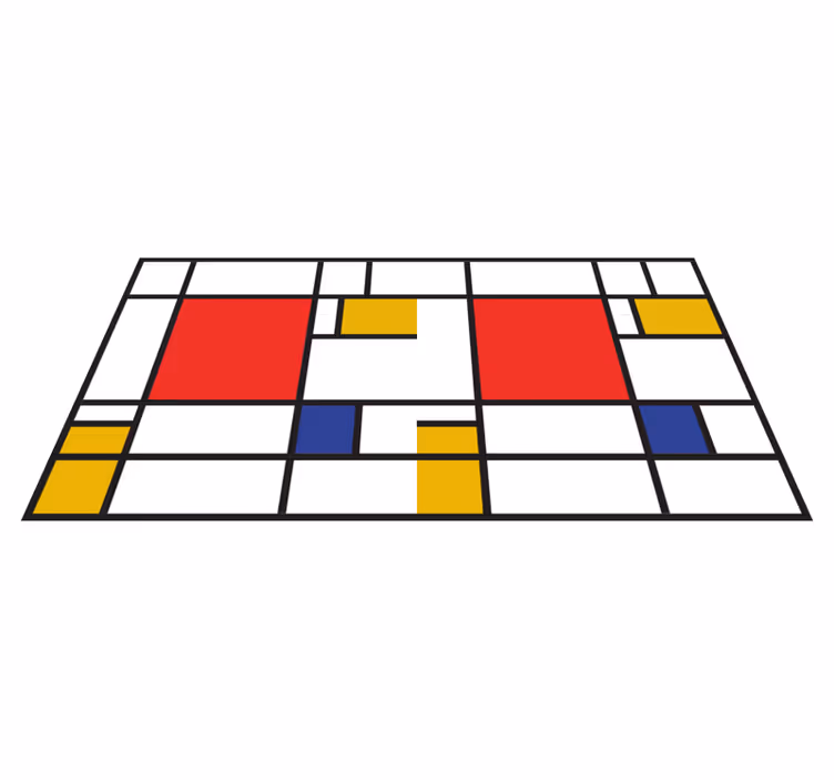 Kleurrijke geometrische blokken vinyl tapijt modern - TenStickers