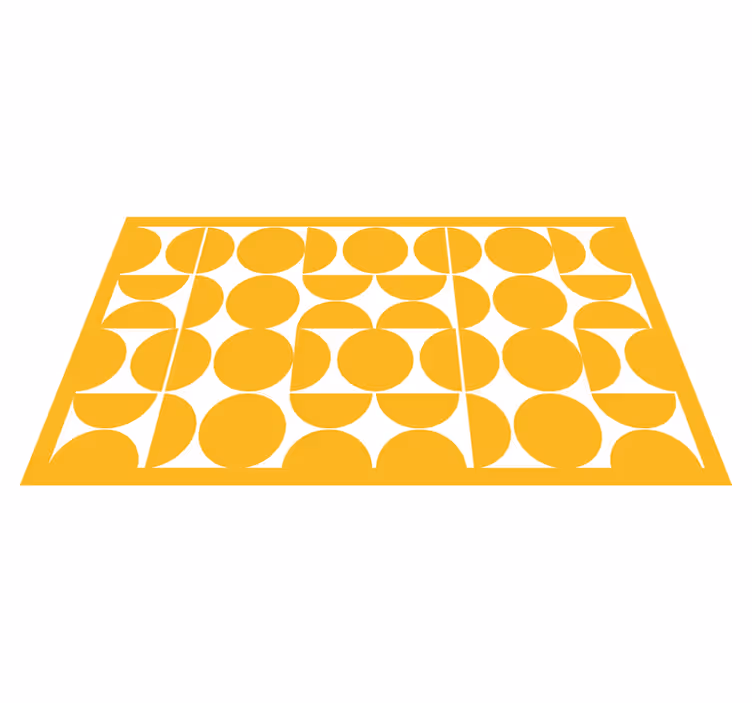 Geel cirkelpatroon vinyl tapijt geometrisch - TenStickers