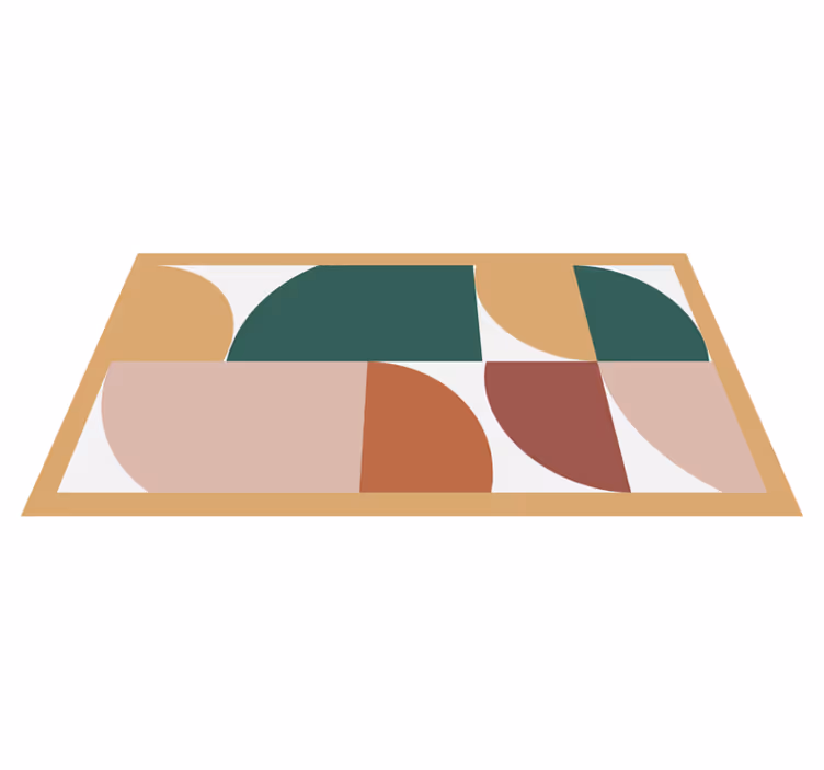 Hoekige abstracte segmenten vinyl tapijt modern - TenStickers