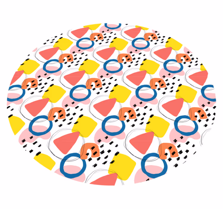 Levendige vormarrangementen vinyl tapijt minimalistisch - TenStickers