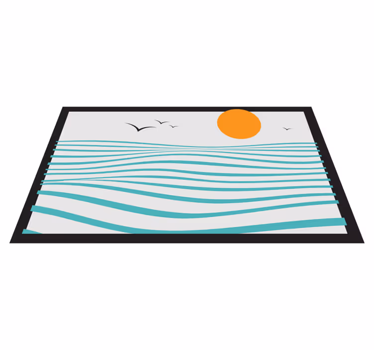 Zonsondergang golven vinyl tapijt modern - TenStickers