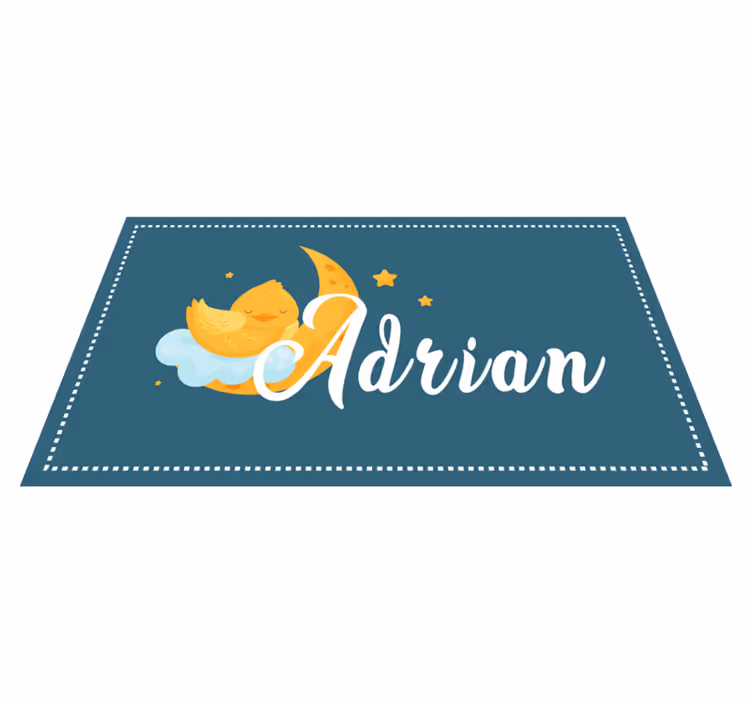 Slapende eend met naam vinyl tapijt meer kinderen - TenStickers