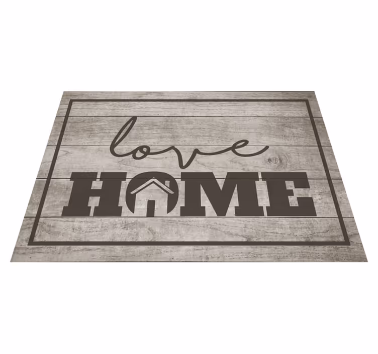 Houten liefdeshuis vinyl tapijt zinnen en teksten - TenStickers