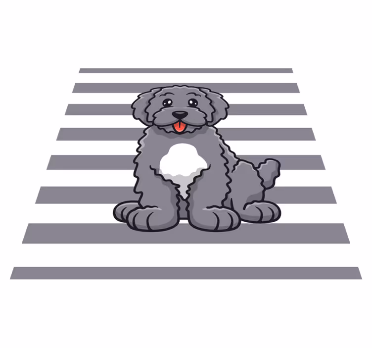 Schattige hond illustratie dieren vinyl tapijt - TenStickers