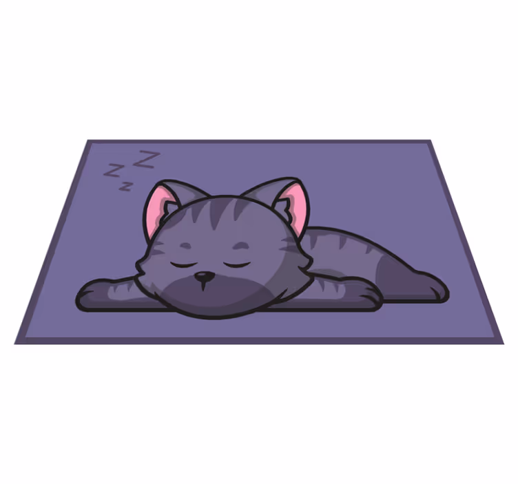 Slapende kat dieren vinyl tapijt - TenStickers
