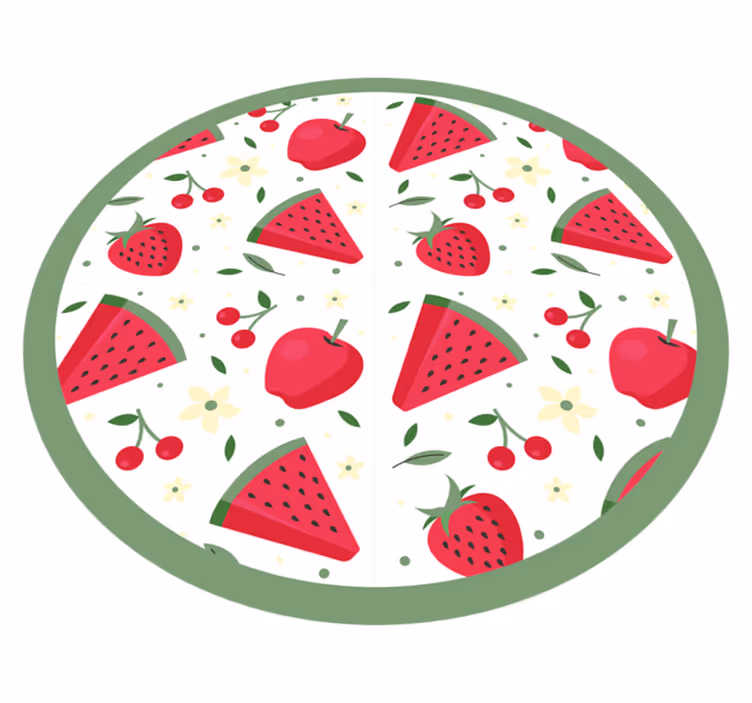 Fruit bloemenpatroon vinyl tapijt keuken - TenStickers