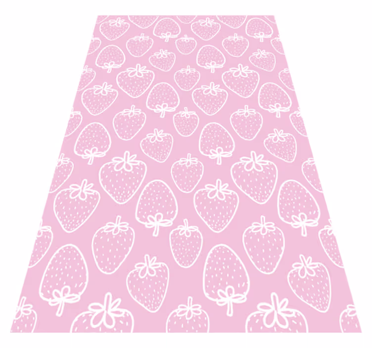Aardbeienmotief vinyl tapijt keuken - TenStickers