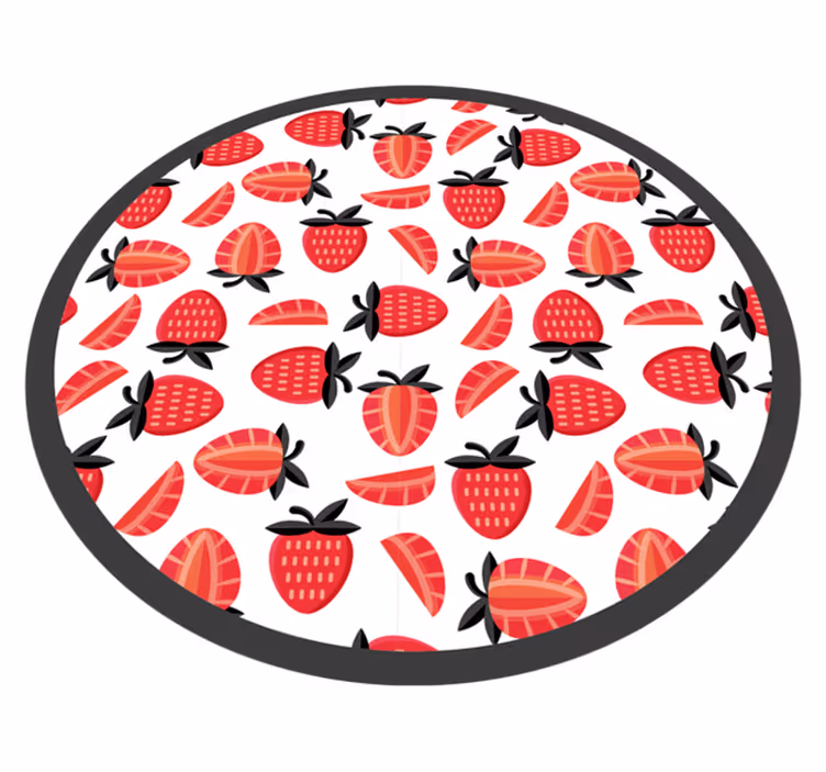 Aardbei illustratie vinyl tapijt keuken - TenStickers