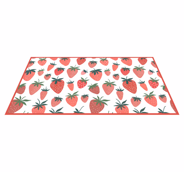 Sappige aardbeien genot vinyl tapijt keuken - TenStickers