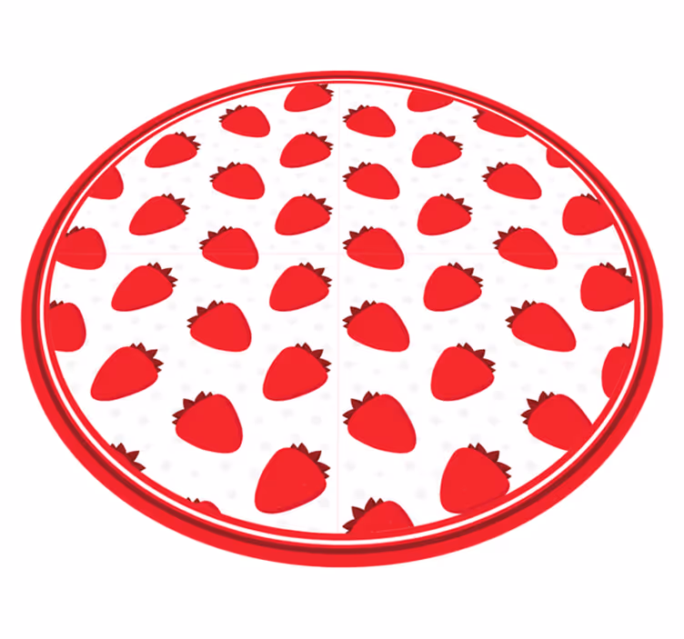 Aardbeienpatroon dieren vinyl tapijt - TenStickers