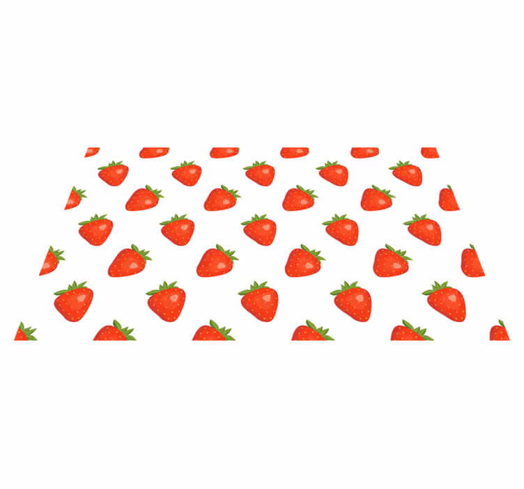 Aardbeienconcept vinyl tapijt keuken - TenStickers