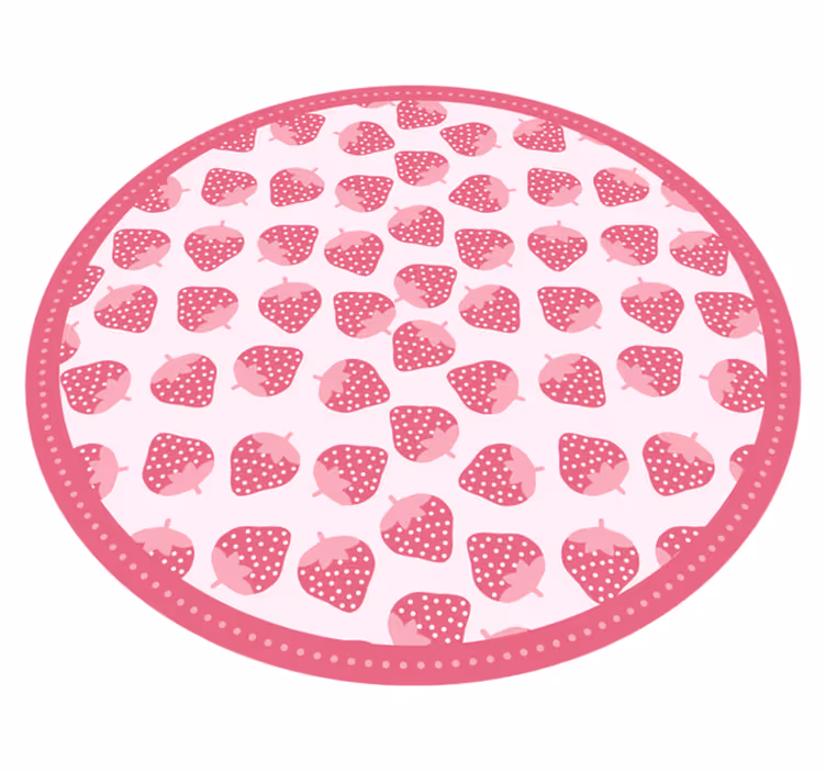 Zoet aardbeienpatroon vinyl tapijt keuken - TenStickers