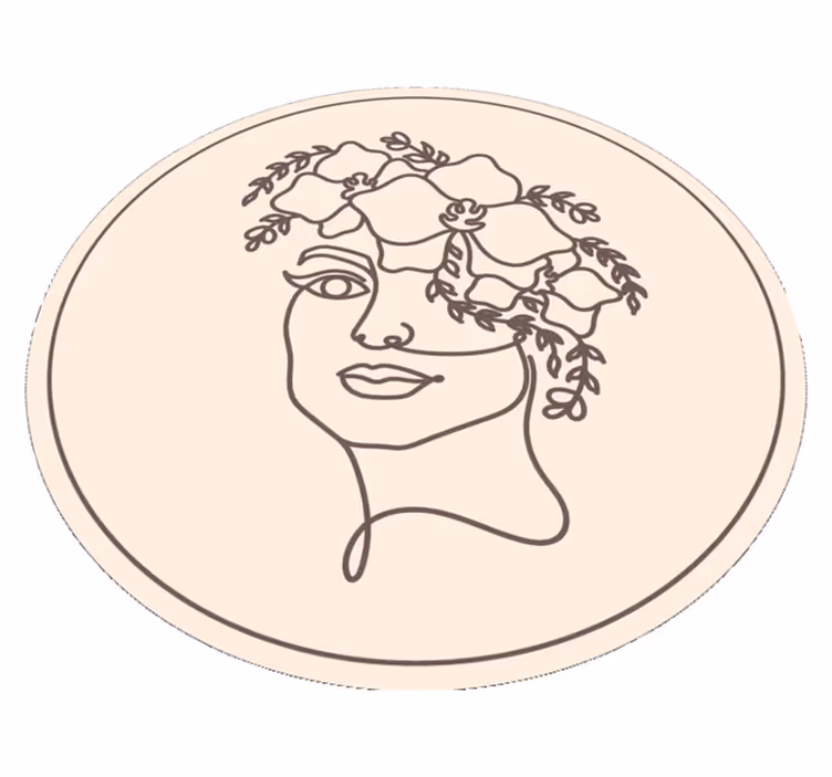 Botanische schetsillustratie vinyl tapijt rond - TenStickers