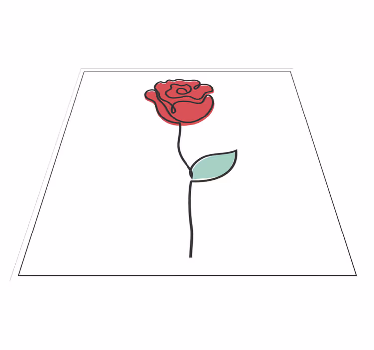 Stijlvolle rozenbloesem vinyl tapijt bloemen en planten - TenStickers