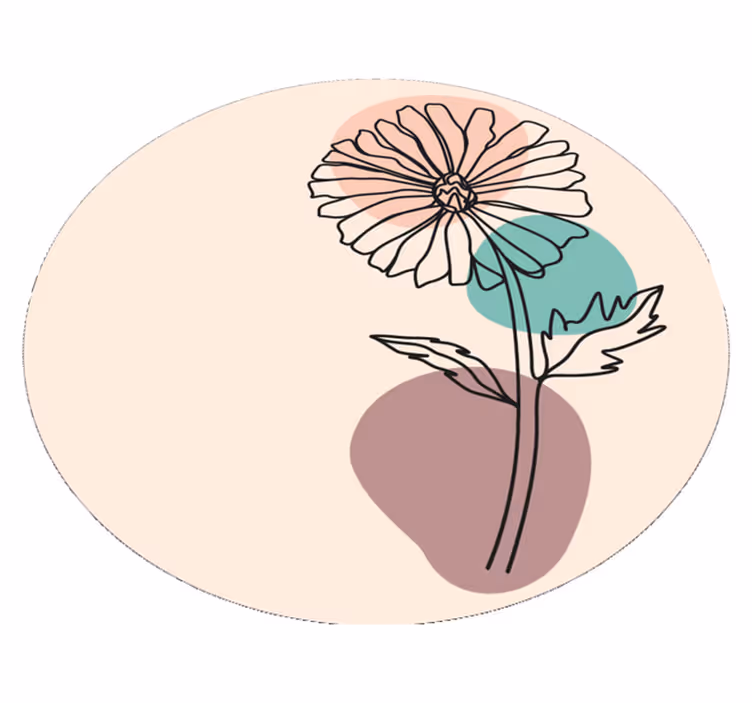Elegant bloemensilhouet vinyl tapijt bloemen en planten - TenStickers