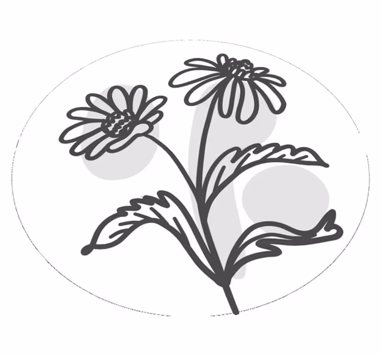 Stijlvol bloemenmotief vinyl tapijt rond - TenStickers