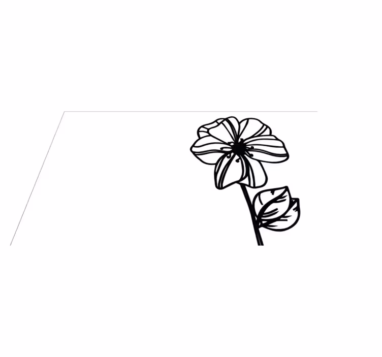 Elegant zwart-wit ontwerp vinyl tapijt bloemen en planten - TenStickers