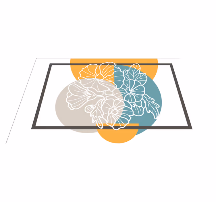 Moderne bloemenaccent vinyl tapijt bloemen en planten - TenStickers