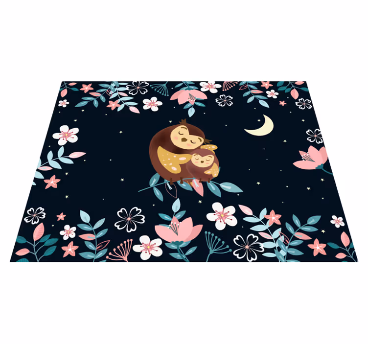 Mama uil liefde dieren vinyl tapijt - TenStickers