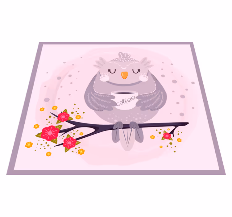 Charmante uilenafbeelding dieren vinyl tapijt - TenStickers