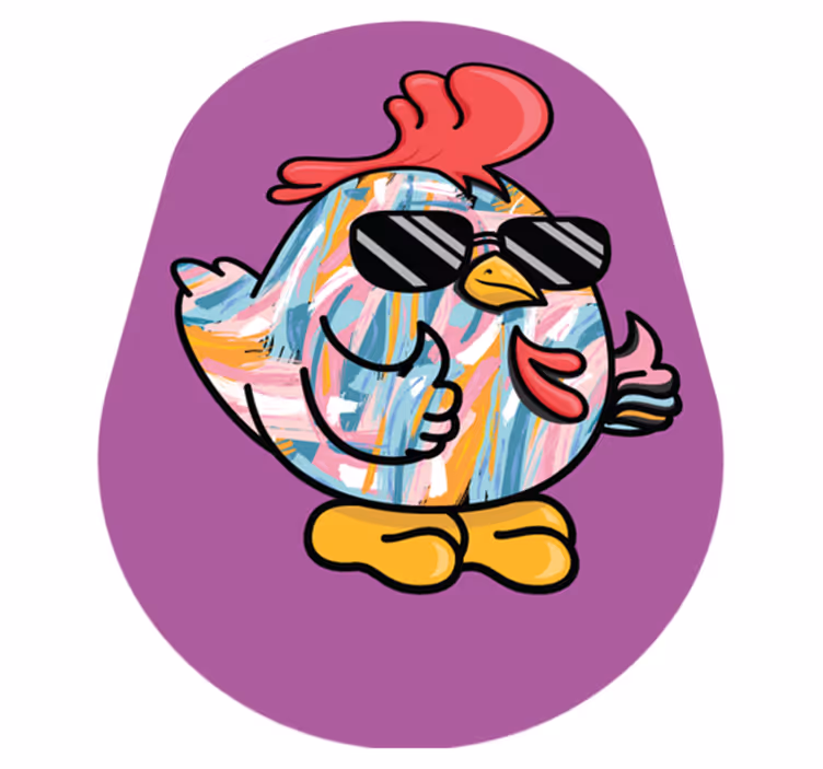 Chique kip karakter vinyl tapijt meer kinderen - TenStickers
