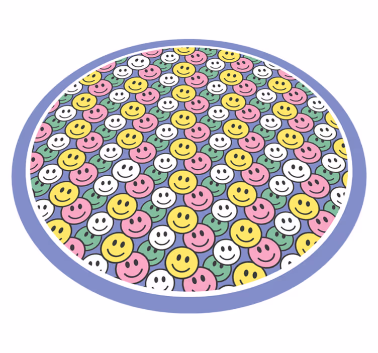 Vrolijke smileygezichten vinyl tapijt meer kinderen - TenStickers