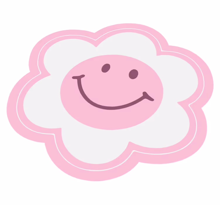 Smiley bloemen embleem vinyl tapijt tiener - TenStickers