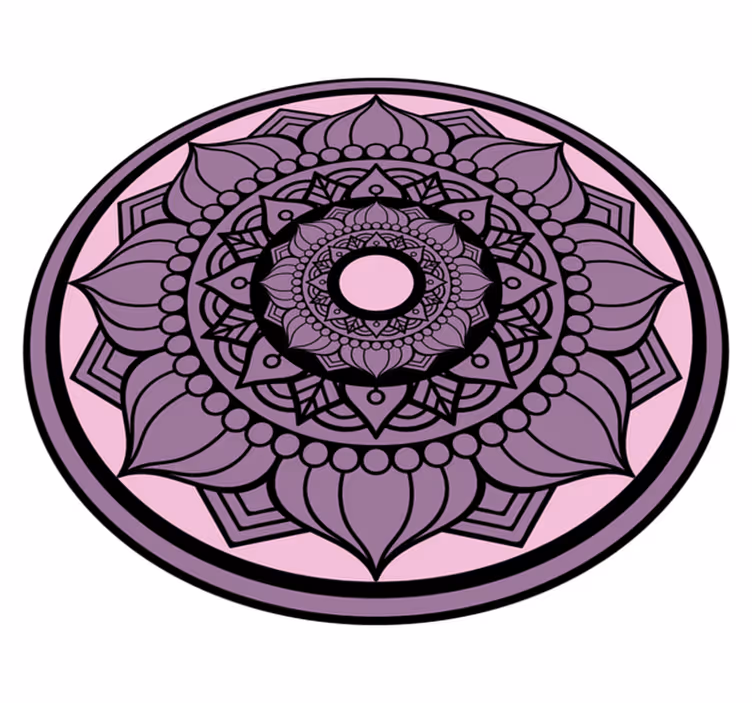 Cirkelvormig bloemenpatroon vinyl tapijt mandala - TenStickers